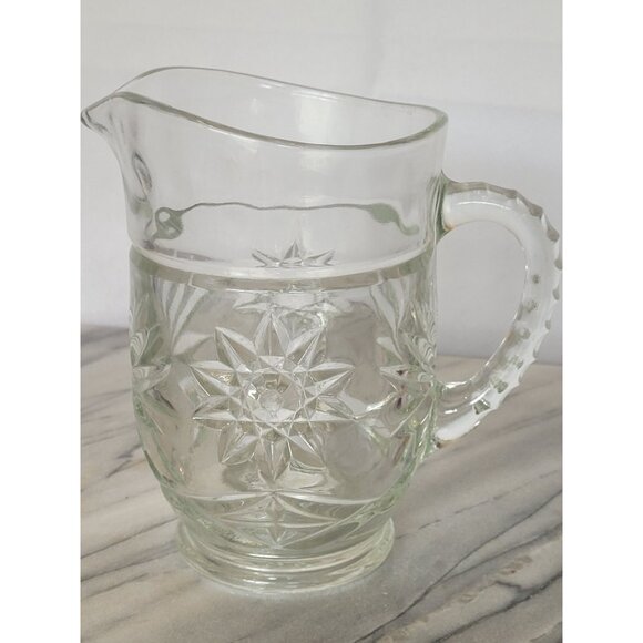 Vintage Anchor Hocking Pint Pitcher Early American Prescut Hobstar Design EAPG C - Picture 4 of 8